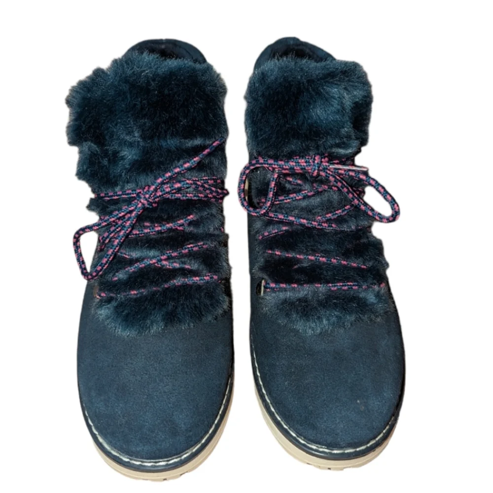 NWOT Skechers Bobs Alpine Leather Faux Fur Lace Up Ankle Booties Boots 8 - Picture 4 of 8